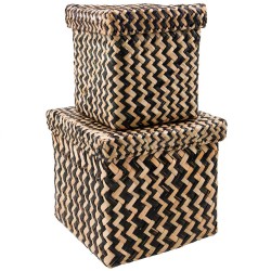 Lot de 2 boites de rangement carrées Ollie