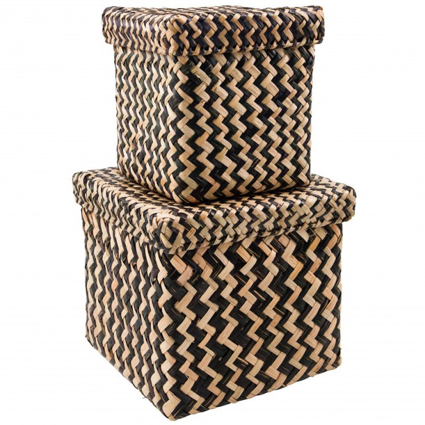 Lot de 2 boites de rangement carrées Ollie