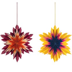 Lot de 2 étoiles en papier Nova
