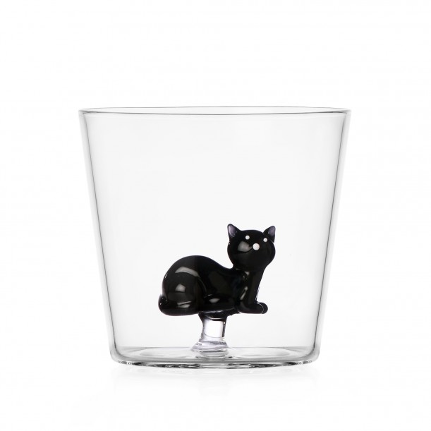 Verre lying black cat TabbyCat