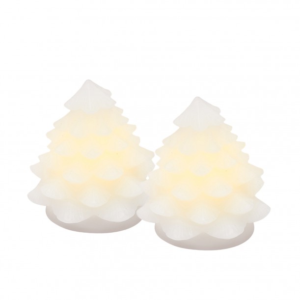 Lot de 2 sapin LED 7cm Carla