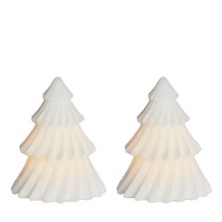 Lot de 2 sapin LED 8cm Olivia