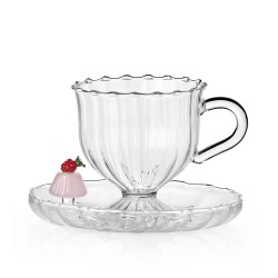 Tasse à thé et soucoupe Raspberry Charlotte