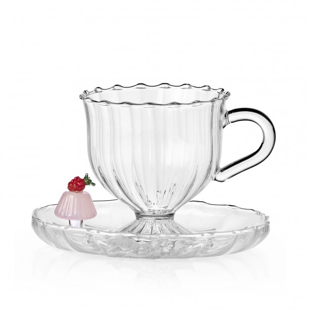 Tasse à thé et soucoupe Raspberry Charlotte
