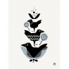 Print Three Birds going Danish