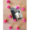 Set de 10 Mini Magnets Etoiles Rose Fluo Origami Les Colocataires