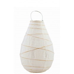 Petit Lampion Drop en Papier Blanc et Bambou House Doctor