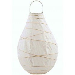 Grand Lampion Drop en Papier Blanc et Bambou House Doctor