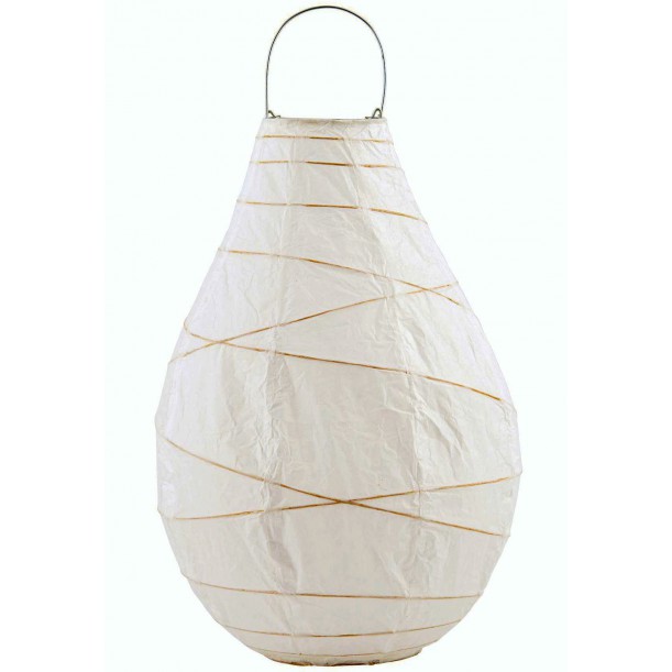 Grand Lampion Drop en Papier Blanc et Bambou House Doctor