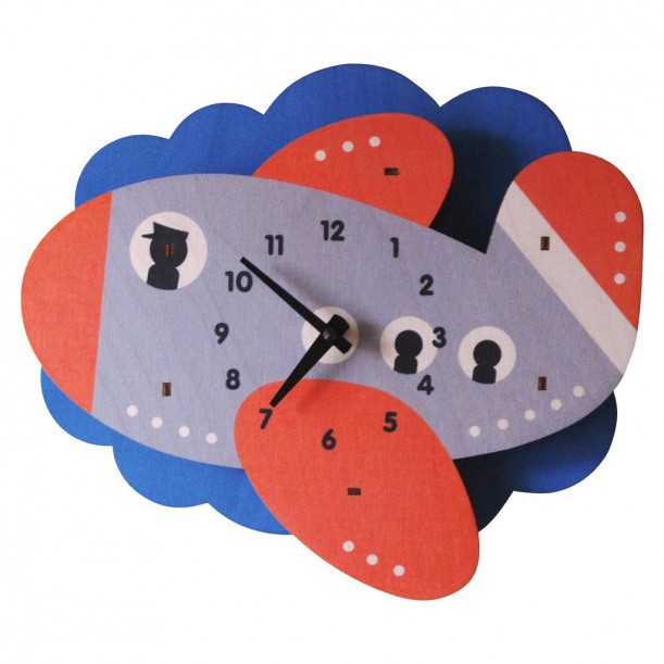 Horloge Murale Avion pour Enfants Modern Moose