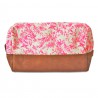 Trousse de Toilette Jouy Rose Toile et Cuir Bakker