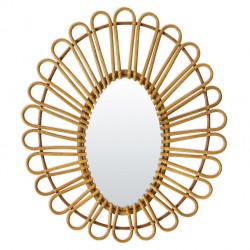 Rattan Vintage Mirror Oval Bakker