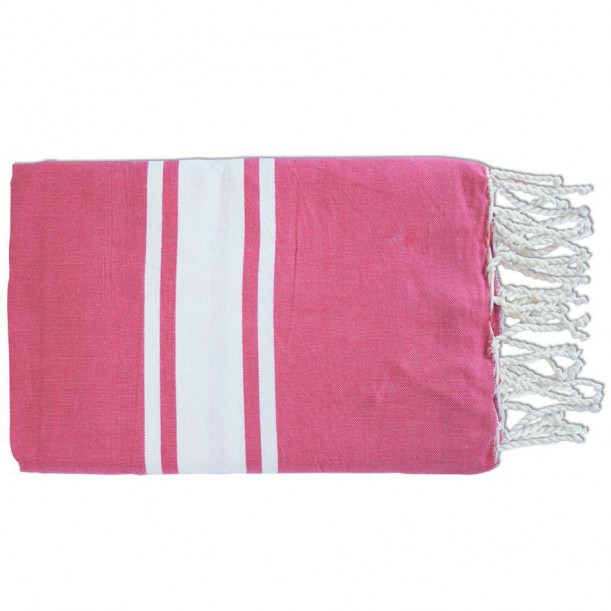 Fouta Tissage Plat Rose Fushia