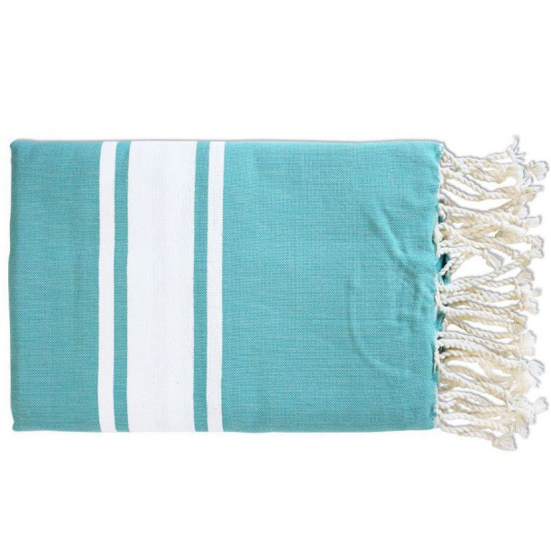 Fouta Tissage Plat Bleu Bora