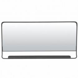 Miroir Mural Horizontal Chic avec Tablette et Bord Noir House Doctor