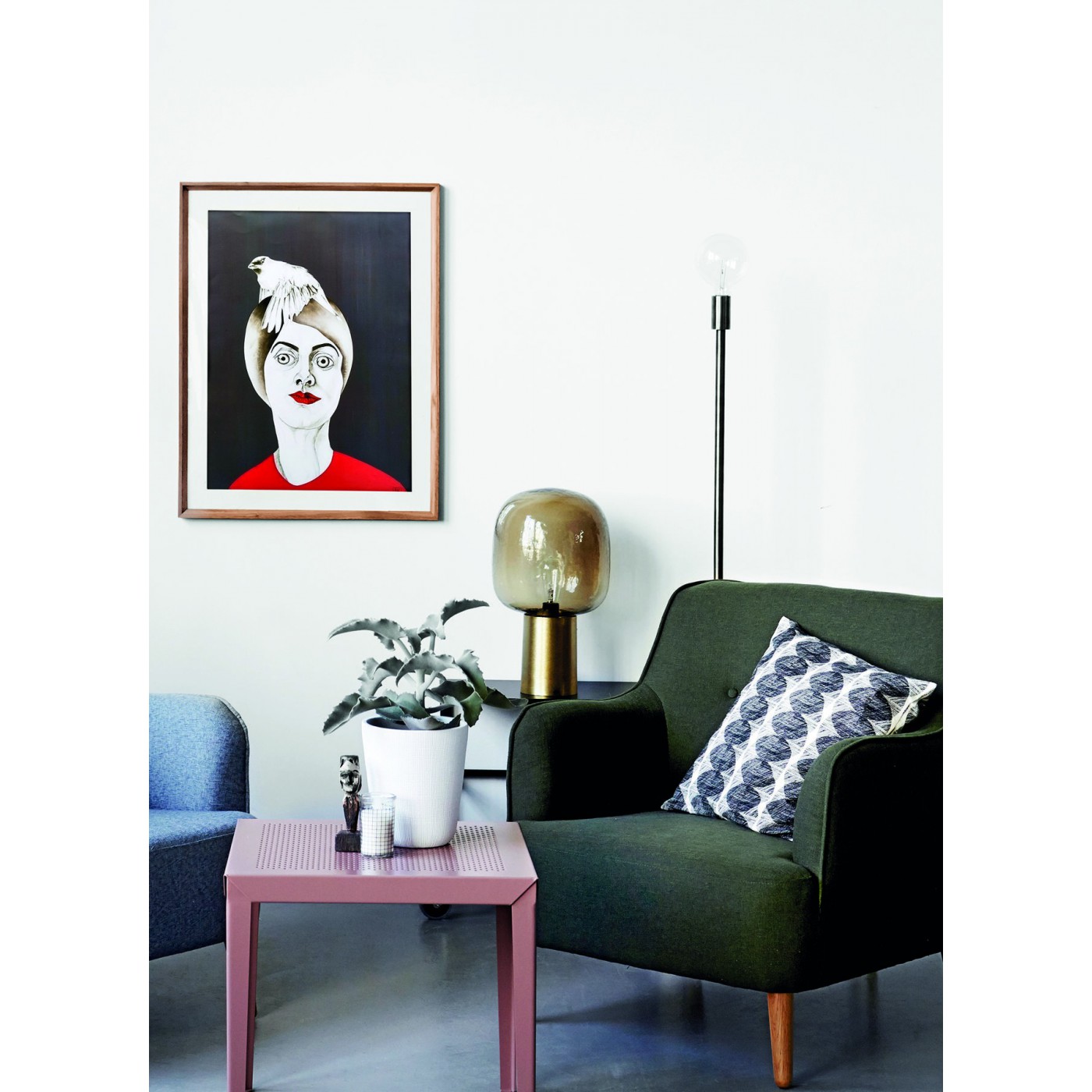 Table Lamp Note brass and grey glass House Doctor