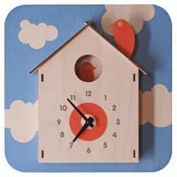 Horloge Murale Cabane à Oiseaux pour Enfants Modern Moose